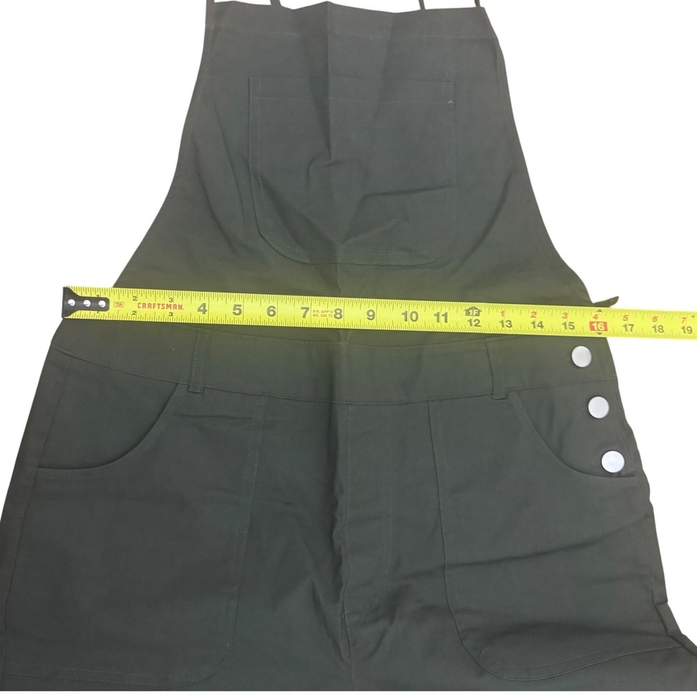Zenana Olive Green‎ Wide Leg Crop Overalls Jumpsuit Women's Size Medium - Picture 3 of 6